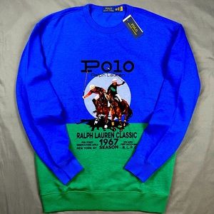 Polo Ralph Lauren Double Horseman Logo Pullover Creeneck Sweatshirt 2XLT 2XB 3XB